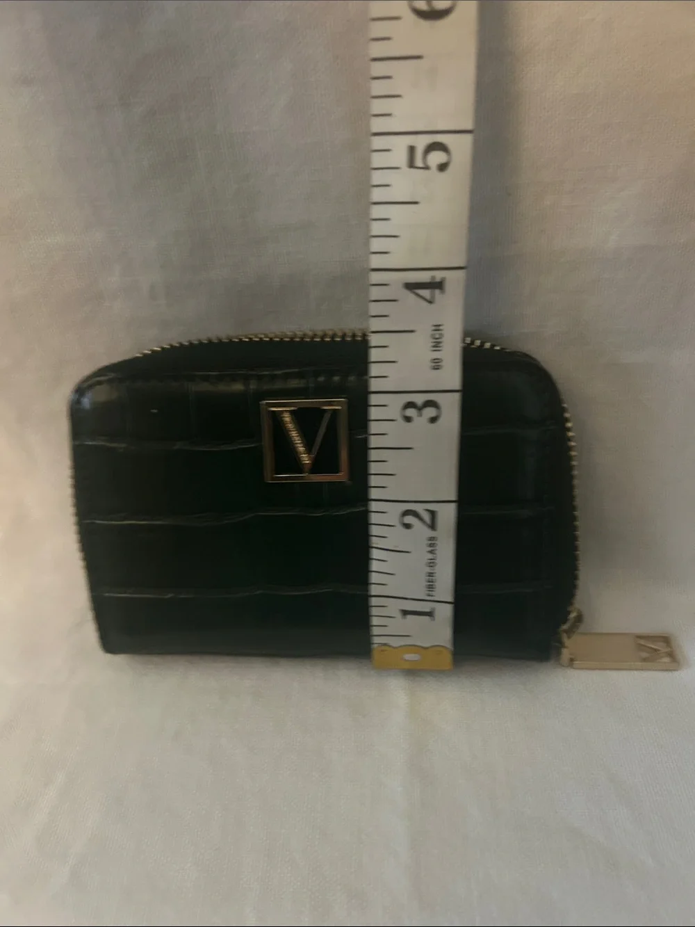 Victoria Secret Dark Green Croc-Embossed Zip Wallet with Gold Logo - Picture 7 of 7
